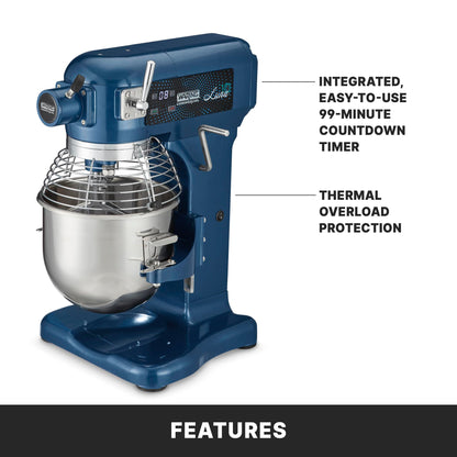 Waring Commercial Luna Planetary Stand Mixer, 10-Quart Capacity, 3/4 Horsepower Motor with Digital Timer, for Professional Bakeries & Commercial Kitchens, WSM10LT