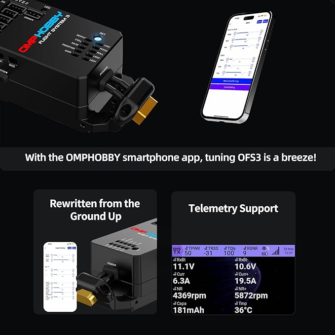 OMPHOBBY M2 EVO MK2 Ready To Fly RC Helicopter Outdoor Dual Brushless Motors Direct-Drive 6CH Remote Control Helicopters for Adults 3D RC Plane with Remote Control Mini Drone RTF Orange