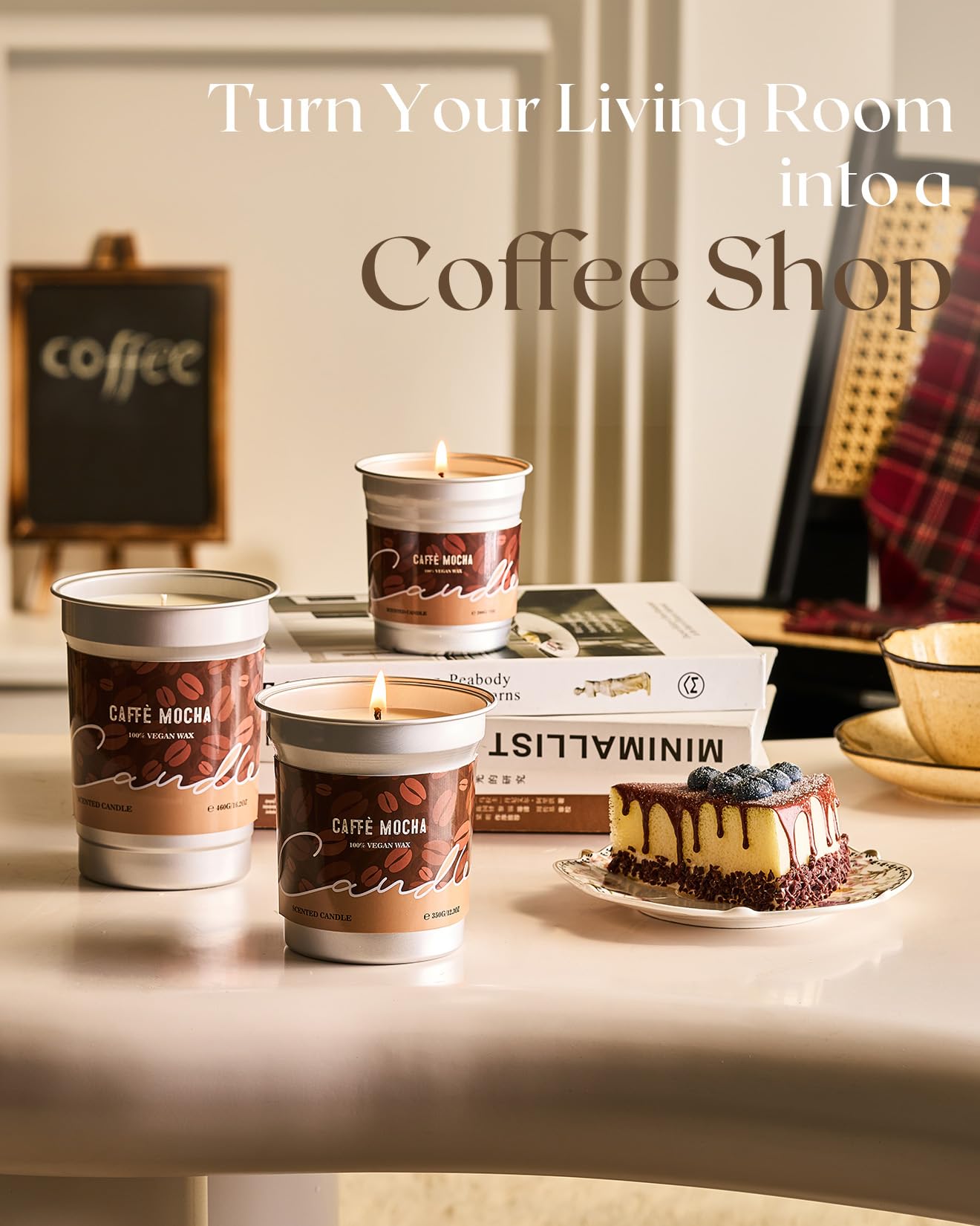 M&SENSE Mocha Coffee Scented Candles 16.2oz