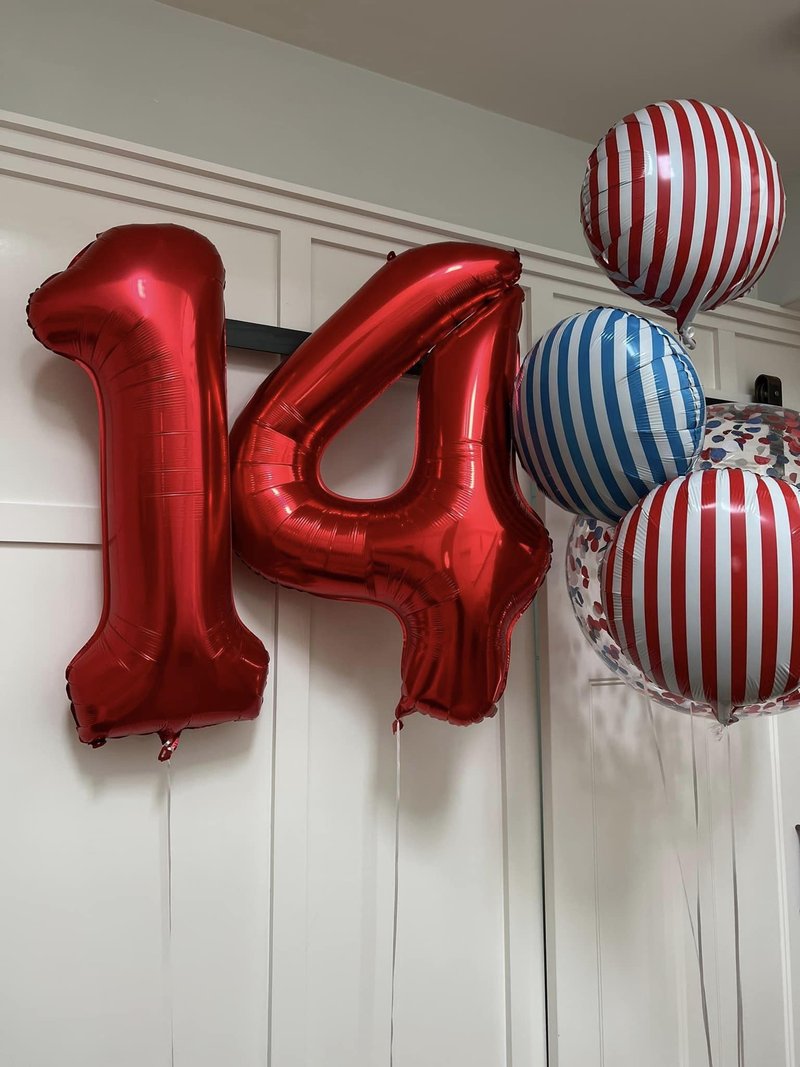 Red Number 1 Balloon 40 Inch, 1st Birthday Balloon for Baby Boy Girl Toddler First Birthday Decorations, Shiny Red Party Supplies