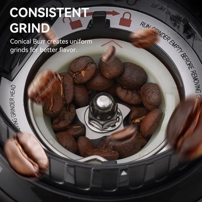Olayks Conical Burr Coffee Grinder Electric with Electronic Timer, Anti-Static, Coffee Grinders for Home Use, Adjustable Conical Burr Mill with 48 Precise Settings for Espersso/Drip/French Press