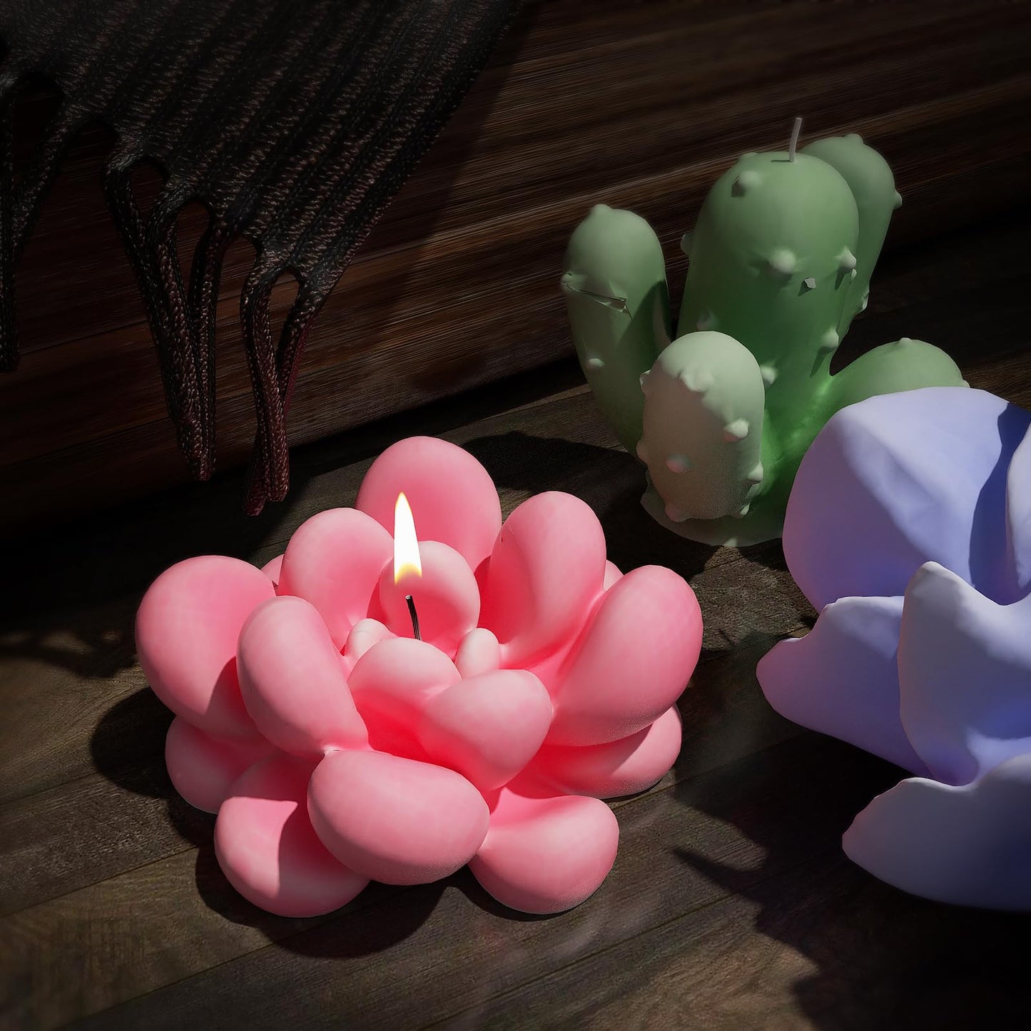 8 Pack Flower Succulent Candle Mold Resin Casting Silicone Molds for Home Decor & Candle Making Wave Spiral Mold