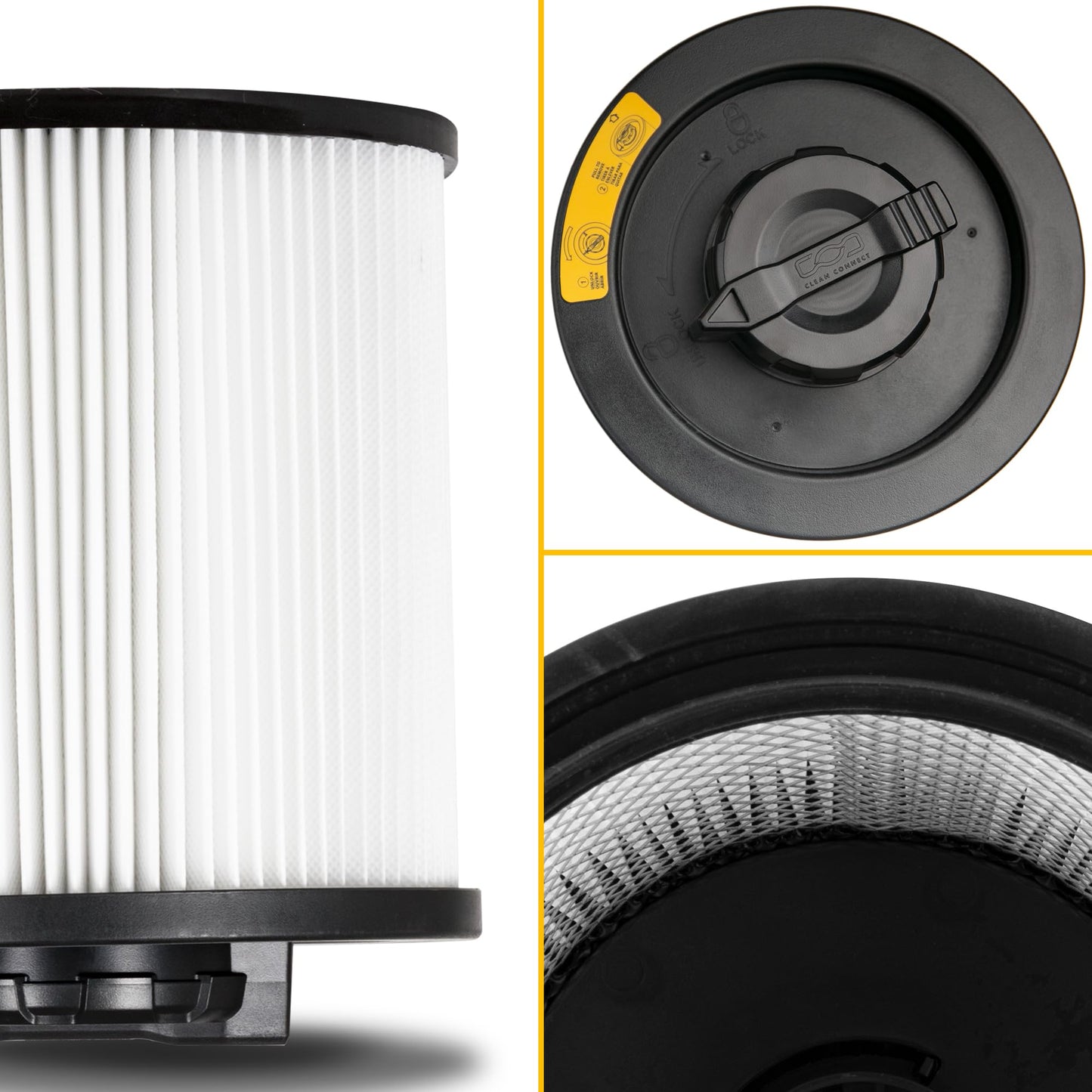 DEWALT Vacuum Filter Replacement DXVC6910, Fit for DXV06P, DXV10S, DXV09P,DXV09PA, DXV10P, DXV10PL, DXV12P, DXV16S, DXV16SA, DXV209P, DXV209PA,DXV212P,DXV212PA,DXV14P,DXV16P,DXV16PA