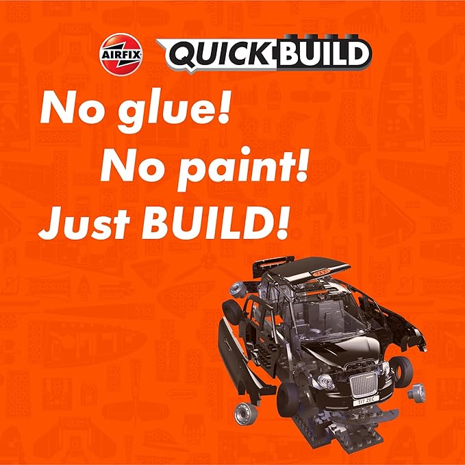 Airfix J6051 Quickbuild Plastic Model Kits - London Taxi LEVC TX Model City Car Building Toys Set