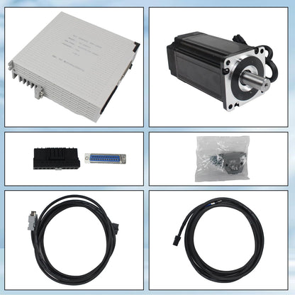 RATTMMOTOR 600W Servo Motor Kit, Servo Motor with Servo Motor Driver and Brake Encoder Cable, CNC Controller Kit for CNC Engraver Milling Machine/Robot (600W with Brake), A2M-60SV01930Z
