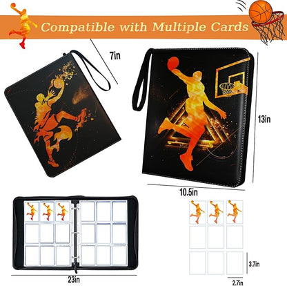 Basketball Cards Binder 900 Pockets Trading Cards Holder Card Collectors AlbumTrading Card Binder 9 Pocket with 50 Removable Sleeves for Basketball Card and Sports Card