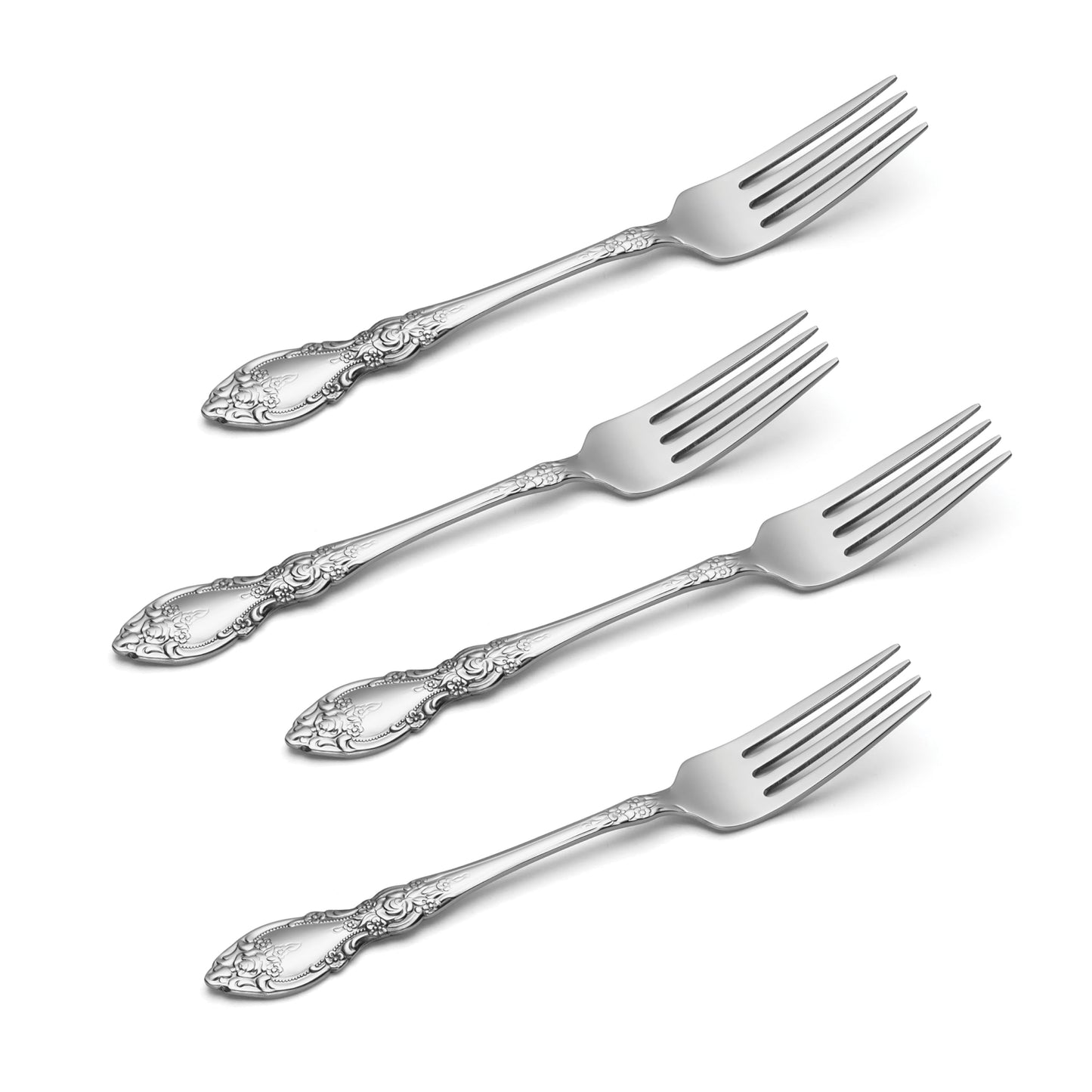 Oneida Silverware Set, Wordsworth Everyday Flatware Dinner Forks Set, Service For 4, 18/0 Stainless Steel, Corrosion Resistant, Dishwasher Safe, Home And Kitchen Utensils Sets, Fork (Silver, 4 Piece)