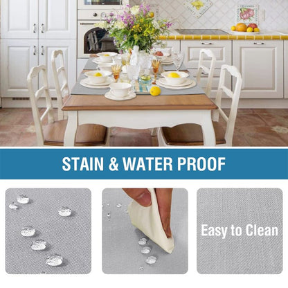 H.VERSAILTEX Linen Placemats Set of 4 Premium Solid Table Placemats for Dining Table Spill-Proof Waterproof Table Mats Heat-Resistant Kitchen Table Mats Washable, 12x18 inches, Grey