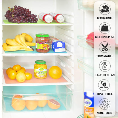 12 Pcs Refrigerator Liners, MayNest Washable Mats Covers Pads, Home Kitchen Gadgets Accessories Organization for Top Freezer Glass Shelf Wire Shelving Cupboard Cabinet Drawers (12 Red)