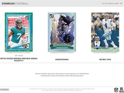 2025 Panini Donruss Football Mega Trading Card Box (1 Memorabilia or Autograph Per Box)(Optic Rated Blue Scope Parallels)