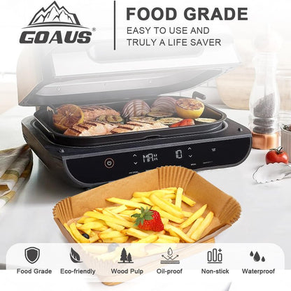 GOAUS Parchment Paper Liners 150 Pcs for Ninja Foodi Smart XL, Air Fryer Liners Disposable Rectangle Accessories Fit Ninja Grill FG551/DG551/IG651