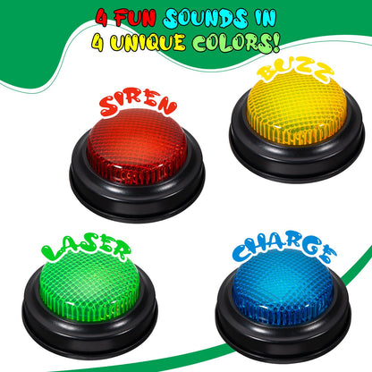 YTZRLO 8-Pack Game Buzzers for Trivia Games – Classroom Quiz Buzzers with Lights & Sounds for Learning, Parties & Family Fun