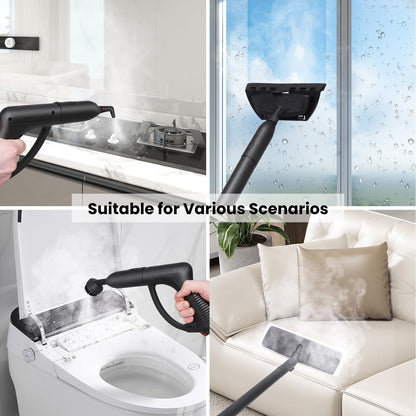 Steam Cleaner 1.5L Steamer for Cleaning Fast Heating 6-in-1 Multi-Surface with 8 Accessories UL499 Certified