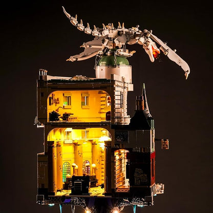 Upgraded Led Light Kit for Lego Gringotts Wizard Bank Horcrux War Building Set Remote Version Compatible with Lego 76417 Best Gifts for Adults (Model Not Included)