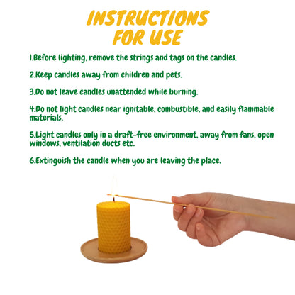 Hope&Need Beeswax Pillar Candles- Small Size 3 Pieces (2.8 inches x 2 inches)%100 Pure Bees Wax Candles for Home Decoration, Healthy and Natural Hand-Rolled (3, Small)