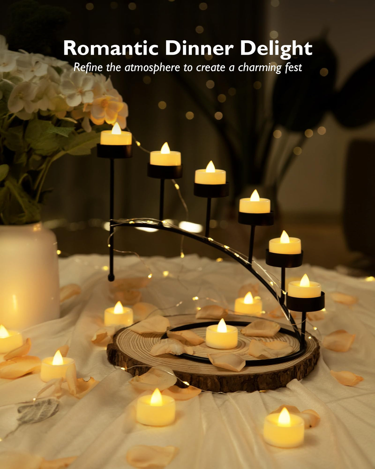 BEICHI Flameless Candles, 24Pack Battery Operated Candle, LED Tea Lights Candles Battery Operated, Flickering Fake Votives for Wedding Party Home Decor- Warm White, Ivory Base