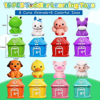 Train Set for Toddlers 2-4,Toddler Toys for 1 2 3 Year Old,Electric Train Set Montessori Learning Matching & Sorting Toys, Learning Toy Birthday Gift for Boy Girl