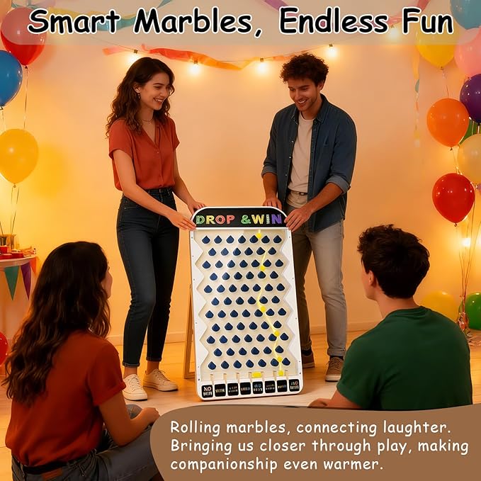 Zhenx Extra Large Prize Drop Board 41.3 x 23.6 Prize Drop Disc Game Wood Disc Drop Games for Family Parties Parties Trade Show Booth and Carnival Game