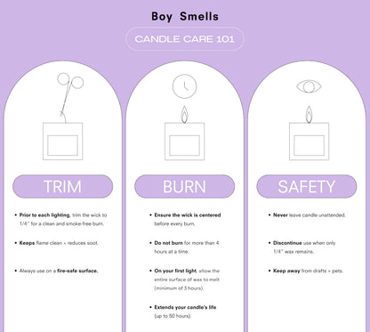 Boy Smells Lavender Candle - 8.5 oz - Luxury Candle with Lemon, Lavander, and Vetiver - Up to 50-Hour Burn - Cotton Wick