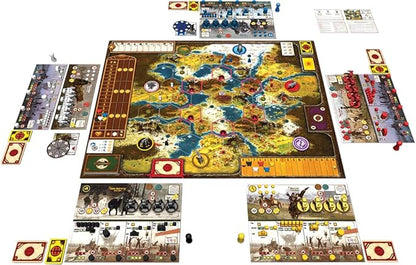 Stonemaier Games: Scythe (Base Game) by Jamey Stegmaier | an Engine-Building Area Control Strategy Board Game with Mechs Set in Dieselpunk 1920+ Europe for Adults and Family | 1-5 Players 115 Mins