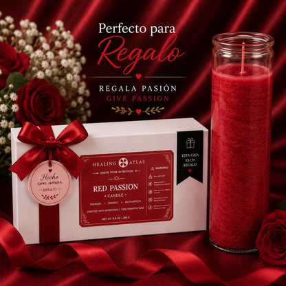 Red Passion Manifestation Candle Kit – 8" Ritual Prayer Candle with Intention Scrolls, Pencil & QR Guide for Passion, Confidence, Motivation & Strength