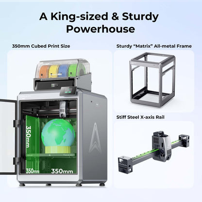 Creality K2 Plus Combo 3D Printer, Multi Color Printing with New CFS, Max 600mm/s Printing Speed, Full-auto Leveling, Next-Gen Direct Drive Extruder, Dual Al Camera, Build Volume 350 * 350 * 350mm