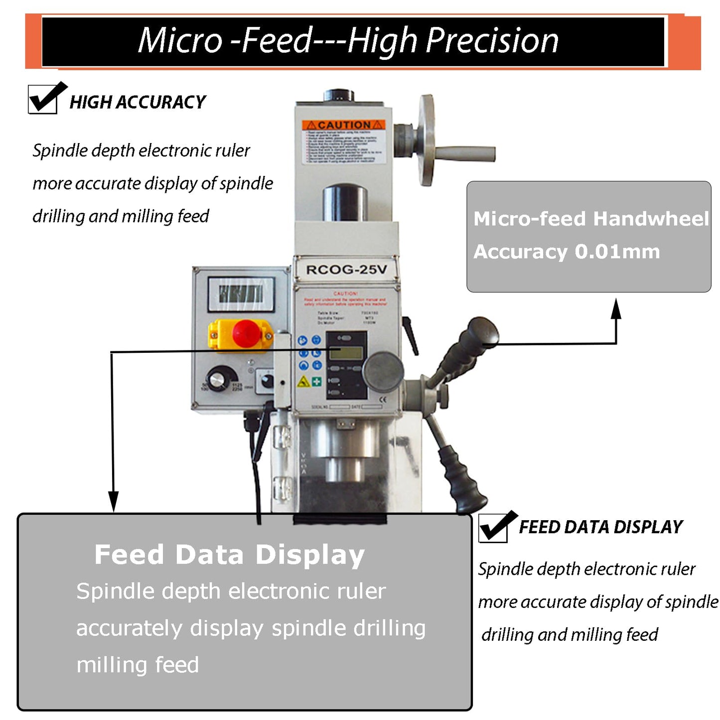 INTBUYING Mini Milling Drilling Machine Benchtop Mill Drill 5-1/2''x20'' Precision Hobby Milling Machine 600W MT2 Variable Speed Micro Feed with Spindle Drill Chucks for Metal Plastic Wood 110V