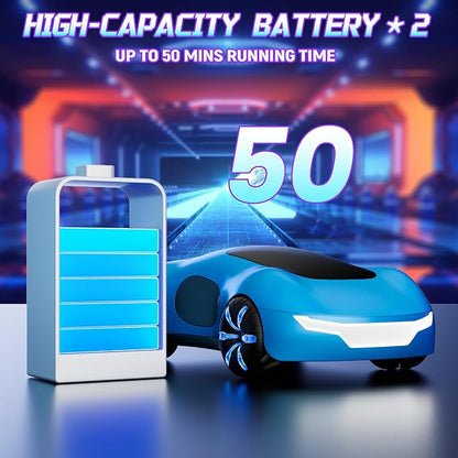 Remote Control Car Gesture Sensing RC Sunt Car 2.4GHz RC Drift Cars with Spray Light and Sound 360° Rotating Side Drifting RC Cars with 2 Batteries Birthday Gifts (Blue)