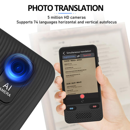 Language Translator Device,2024 Latest Two-Way Language Translator in 138 Languages, Online/Offline/AI/Voice/Photo Translation, Standy 240H, Portable Instant Translator for Business,Study & Travel