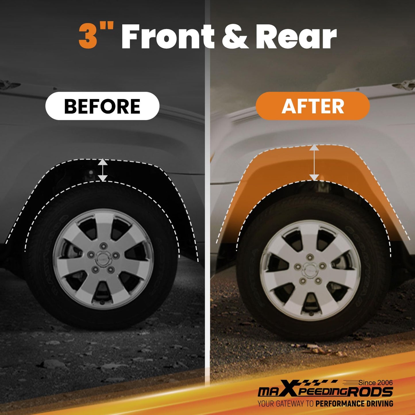 maXpeedingrods 3" Lift Kit for Subaru Forester 1998-2008 Impreza 2002-2007, Legacy Outback for Saab 92-X Strut Spacer Kit, Gray