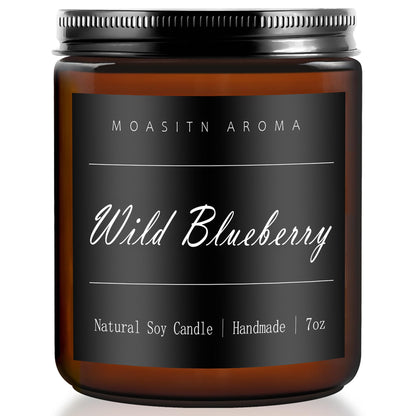 MOASITN Blueberry Highly Scented Candles for Home| Natural Soy Aromatherapy Candle| Handmade Long Lasting Jar Candle Gift for Women,Men as Birthday,Summer,Relaxing,Gifts| 7oz