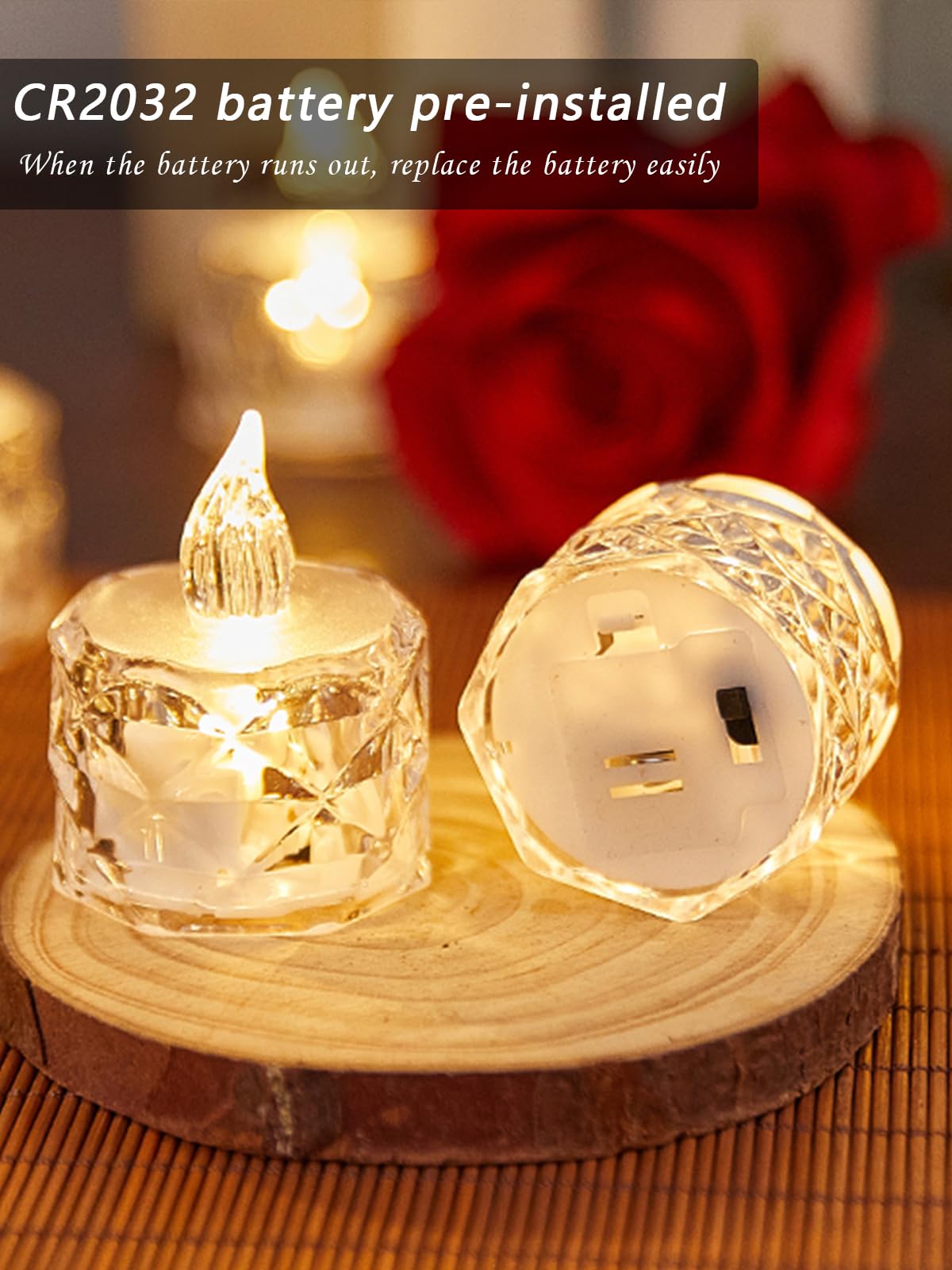 AYMXZT 24PCS Flameless LED Candles - Battery Operated Votive Lights for Wedding Centerpieces, Holiday Tablescapes, Yoga Studios - Safe Tabletop Decor for Dinner Parties & Home Ambiance Lighting