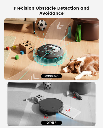 Lefant LiDAR Robot Vacuum and Mop, Smart Mapping and Obstacle Avoidance, Tangle-Free Pet Hair, 2.4G/5G WiFi App Control, Slim Design for Wider Coverage, Carpet Detection, M330 Pro
