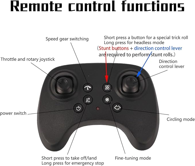 Foam Remote Control Airplanes RC Planes with Light RC Airplane Fighter Jet 360° Flip Stunt Roll Drones for Men Remote Control Plane (Red)