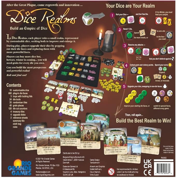 Rio Grande Games Dice Customization Strategy Game for 2-4 Players 60 Minute Simultaneous Gameplay Board Game