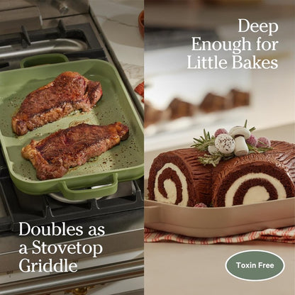 Our Place Mini Griddle Pan | 9" (2 Qt) Nonstick Ceramic Griddle Pan for Stovetop & Oven | PFAS-Free, Oven-Safe up to 450°F, Easy-Grip Handles | Spice
