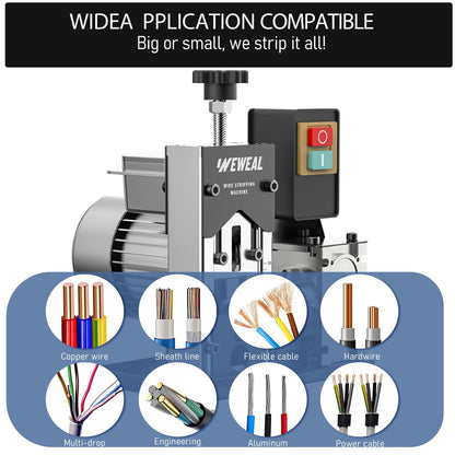 Wire Stripping Machine, 0.06''-1.18'' Automatic Wire Stripping Tool with All Aluminum Frame, Electric Wire Stripper Machine for Recycling Copper Wire