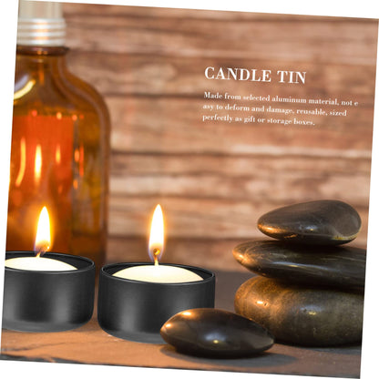 STOBOK 12pcs Candle Tins for Projects Portable Metal Candle Containers Seamless Design for Travel and Crafting for Aromatherapy and Storage