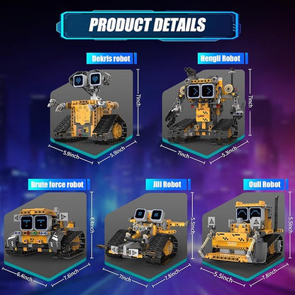 STEM Robot Building Kit 5-in-1 Remote Control Building Toys KitChirstmas Birthday Gift for Boys Ages 8 9 10 11 12 13 14