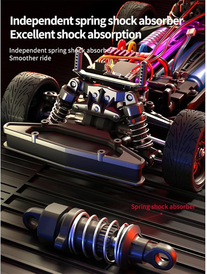 SG216 1/16 RC Drift Car for Adults 2.4G Full-Proportional 4WD Mini Remote Control Racing Car with LED Lights 70KM/H Electric 1 Battery Sports Cars Toy Gift -RTR/Brushless