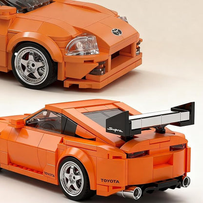 Toyota Supra Toy Car Building Blocks Car A80 Building Toy for Kids with Display Case 1:32 Scale Model Sports Car Building Set for Kids Ages 14+ &amp Racing Fans - Gift Idea for Birthdays (439 PCS)