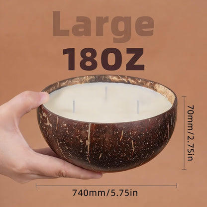 Viyffo 18oz Large Non Toxic Soy Candle - Eucalyptus & Mint, 3 Wick Scented Candle for Women & Men, Natural Coconut Shell Jar Perfect for Freshness, Relaxation, Home Decor & Unique Nature Gift