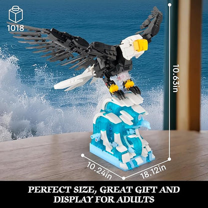 Ideas Eagle Animals Building Set MOC Eagle Creative Bird Model Creator 2 in 1 Animal Lover Owl Birds Kit Collectible Gifts Toys for Adults and Teens Age 14+ (1018 PCS)