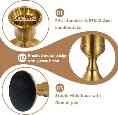 Candle Holder Candlestick Holders Taper Candle for Table Centerpiece Metal Stands Wedding Decor(2pcs)