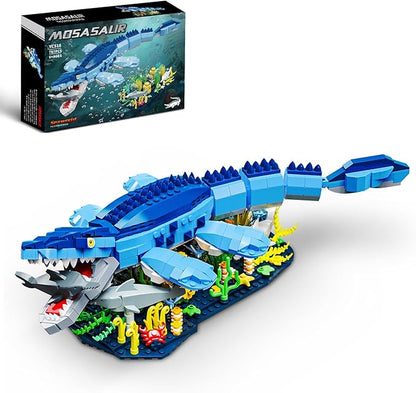Dinosaur World Mosasaurus Building Set- Compatible with Lego Sets for Boys 8-14 Jurassic Ocean Building Birthday Gift Set for Boys &amp Adults (787 Pcs)
