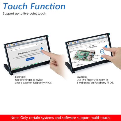 FREENOVE 7 Inch Touchscreen Monitor for Raspberry Pi 5 4 B 3 B+ A+, 800x480 Pixel TN Display, 5-Point Touch Capacitive Screen, Driver-Free MIPI DSI Port
