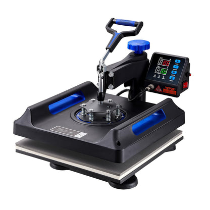 VEVOR Heat Press, Upgrade 5 in 1 Heat Press Machine for T-Shirt Hat Cap Mug Plate Sublimation, 15x15 inch Anti-Scald Fast Swing Away Digital Control Multifunction, Blue