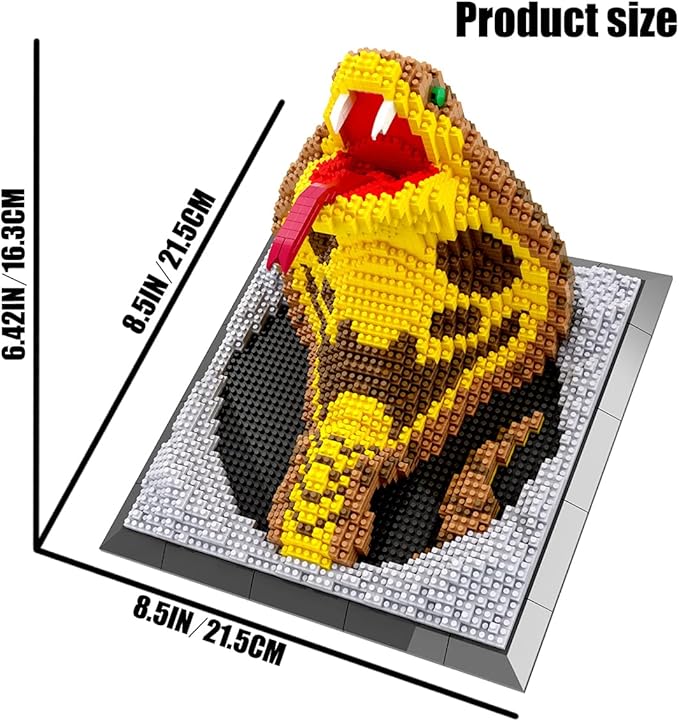 BDYDT Wall Art Snake Building Blocks Set A Wall Decor Set for Adults Who Love Creative Hobbies(2376 Pieces) Toys Gifts for Kid and Adult
