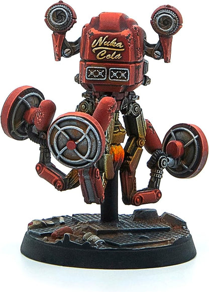 Modiphius Entertainment: Fallout: Wasteland Warfare - Robots: Starlight Theatre Staff -3 Figures 32mm Unpainted Resin RPG Miniatures Nuka World Wave