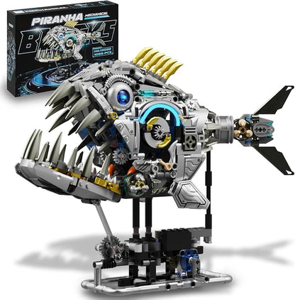 Mechanical Lantern Fish Building Set Sea Animal Model Kit with Lights Ideas Ocean Building Set for Home Office Decor Ideas Toy Gift for Teens Adults 14+ (1085PCS)